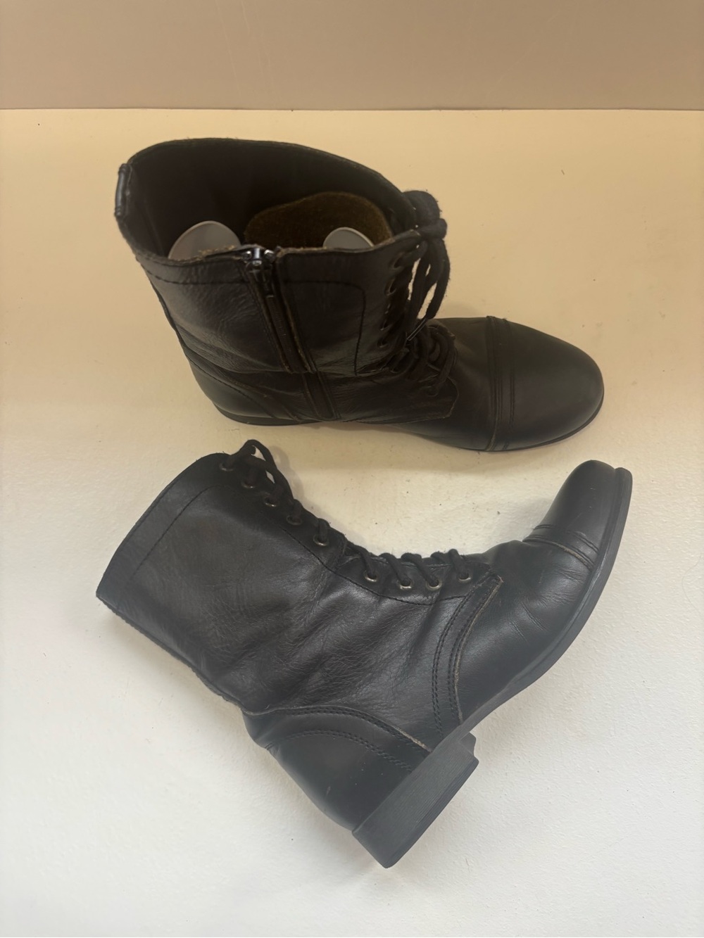 Steve Madden Black Troopa Combat Boot women’s size 10